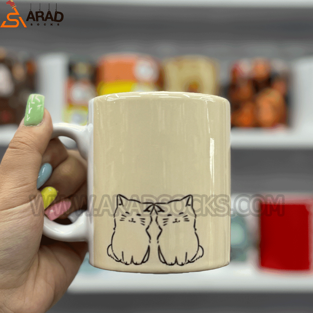 ماگ سرامیکی دو گربه