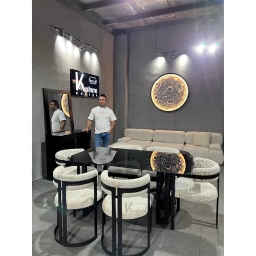 میز نهارخوری فلزی مدرن مدل منهتن مبلمان فرنا مدل 1112615 — تصویر ۳