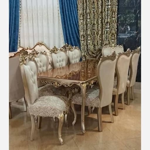 میز نهارخوری کلاسیک مدل افسون مبلمان فرنا مدل 1112577