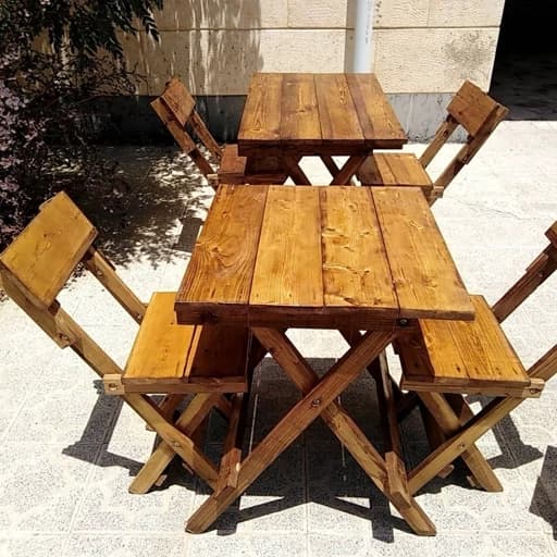 میز و صندلی تاشو چوبی ناهارخوری دونفره مبلمان فرنا مدل 1112577