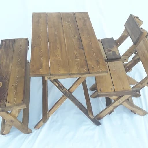 میز و صندلی تاشو چوبی ناهارخوری چهارنفره مبلمان فرنا مدل 1112577