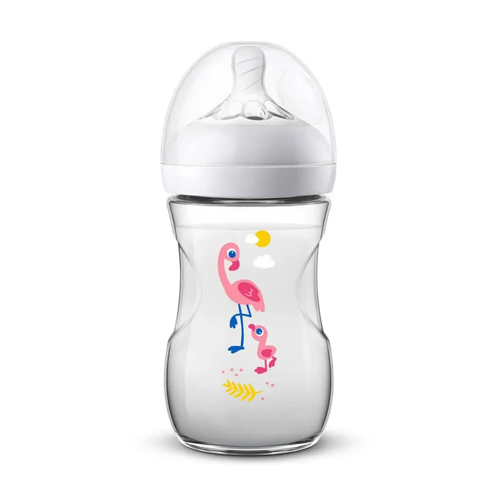 شیشه شیر نچرال 260 میلی لیتر طرح فلامینگو فیلیپس اونت Philips Avent