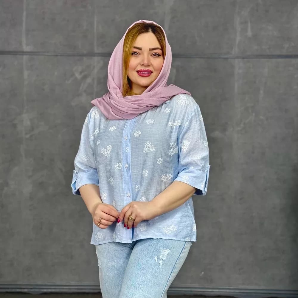 شومیز دخترانه گلدار کد 29416 — تصویر ۳
