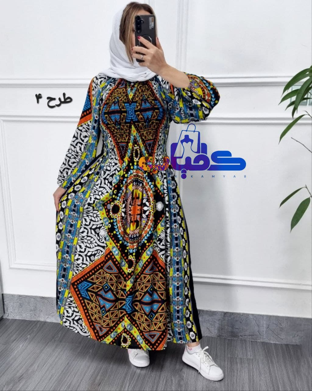 پیراهن ساحلی نخی وارداتی طرح درسا/کد797 — تصویر ۸
