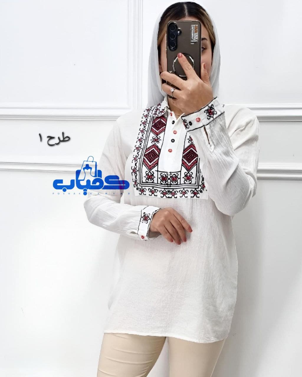تونیک،مانتویی نخ ابریشم وگلدوزی وارداتی/کد795 — تصویر ۴