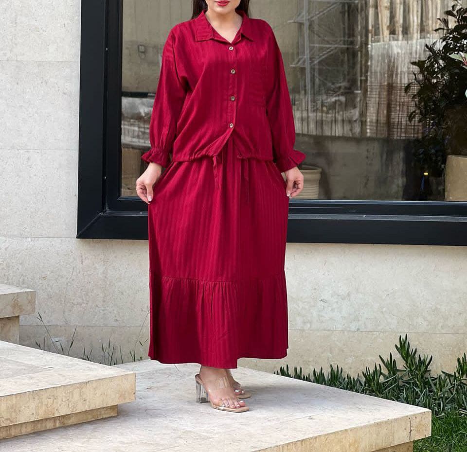ست شومیزدامن لینن وارداتی هندی/کد762 — تصویر ۲