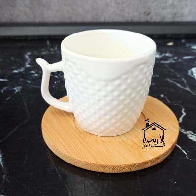 فنجان قهوه خوری سرامیکی با زیره بامبو 40067 — تصویر ۴
