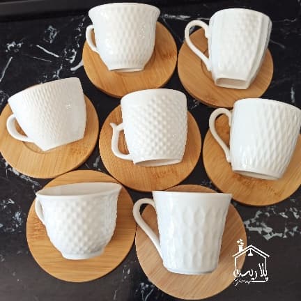 فنجان قهوه خوری سرامیکی با زیره بامبو 40067 — تصویر ۲