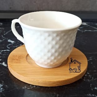 فنجان قهوه خوری سرامیکی با زیره بامبو 40067 — تصویر ۵