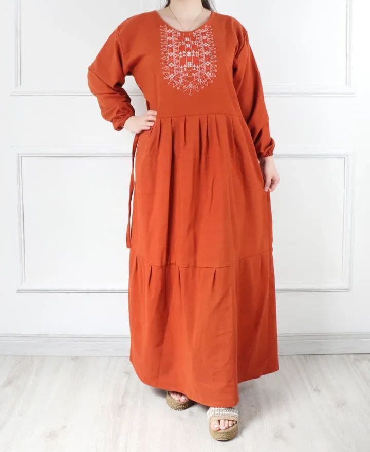 پیراهن ساحلی لینن چاپی طرح آیدا/کد660 — تصویر ۳