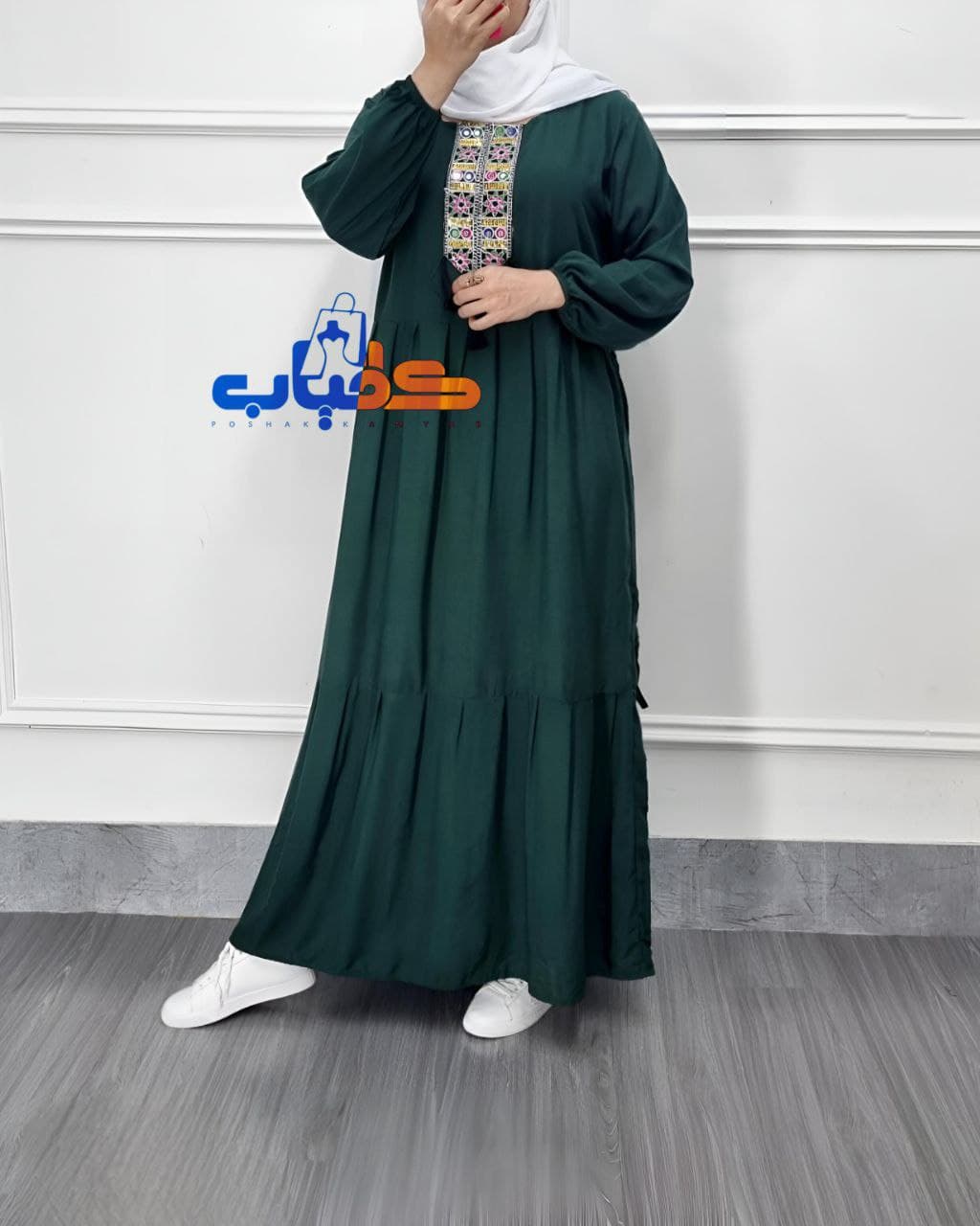 پیراهن ساحلی نخی زنانه کتیبه دار/658 — تصویر ۶