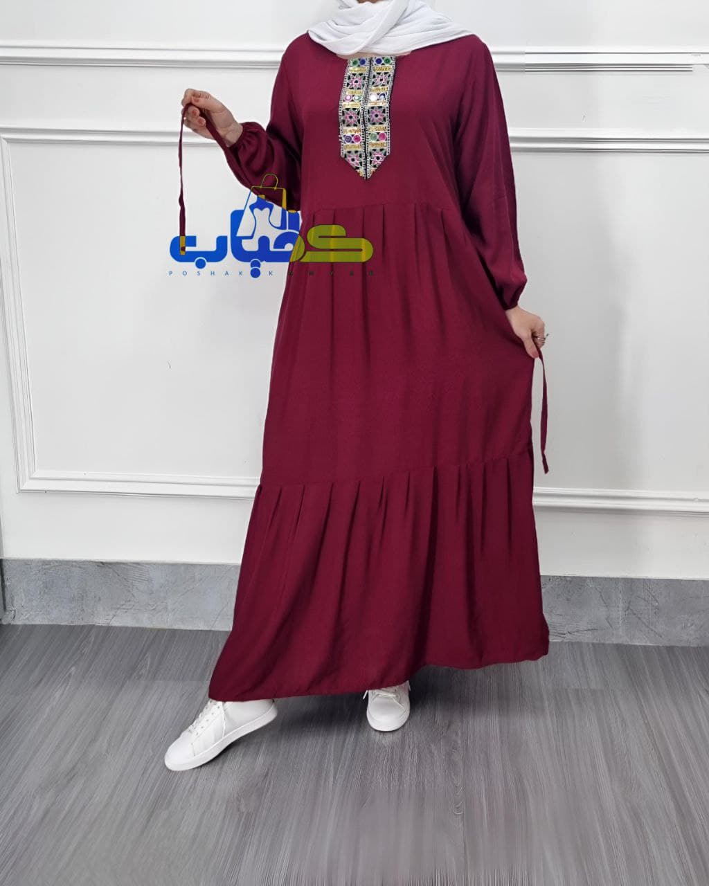 پیراهن ساحلی نخی زنانه کتیبه دار/658 — تصویر ۴