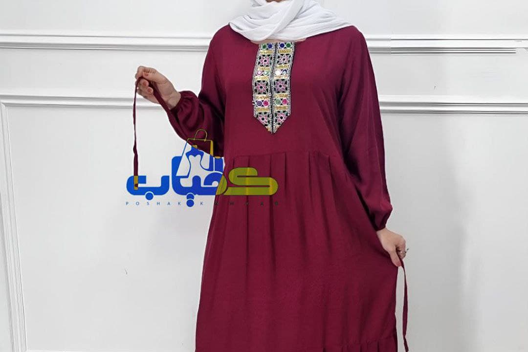 پیراهن ساحلی نخی زنانه کتیبه دار/658