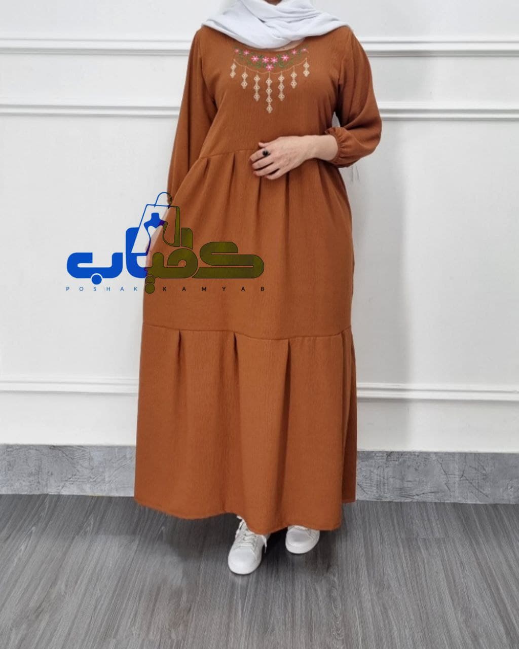 پیراهن ساحلی ابروبادگرم بالا گلدوزی طرح دریا/کد645 — تصویر ۶