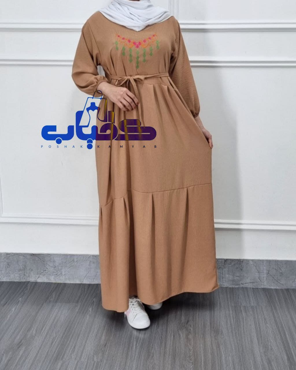 پیراهن ساحلی ابروبادگرم بالا گلدوزی طرح دریا/کد645 — تصویر ۷