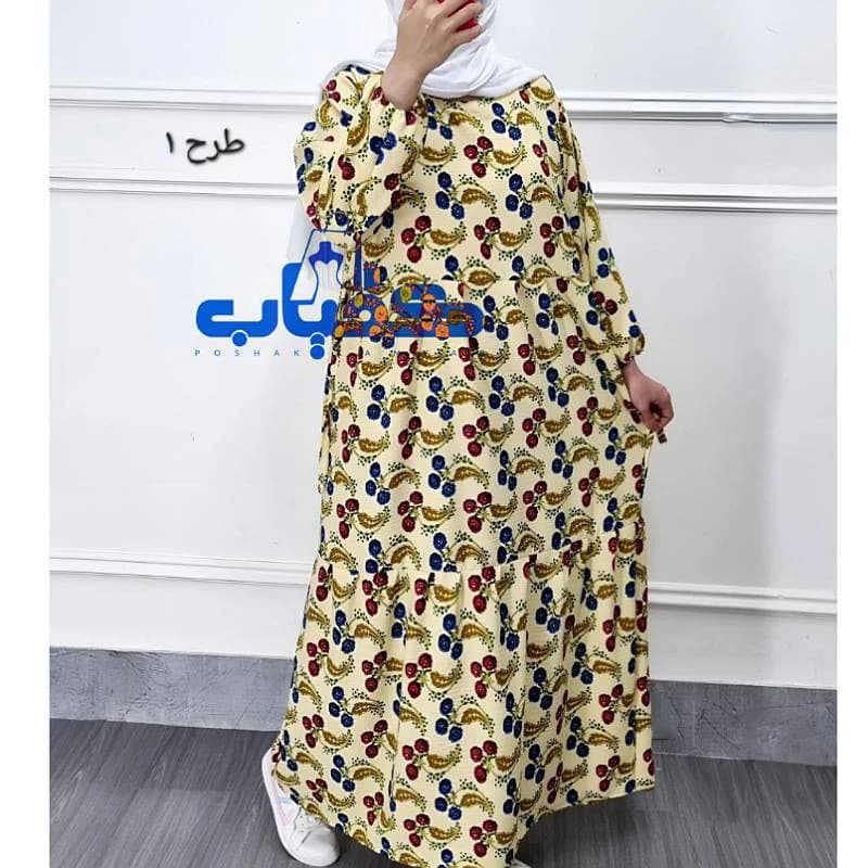پیراهن ساحلی زنانه کرپ پفکی وارداتی/کد644 — تصویر ۲