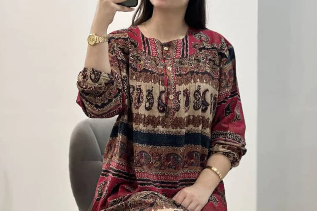 مانتویی نخی طرحدار وارداتی اندونزی/کد633