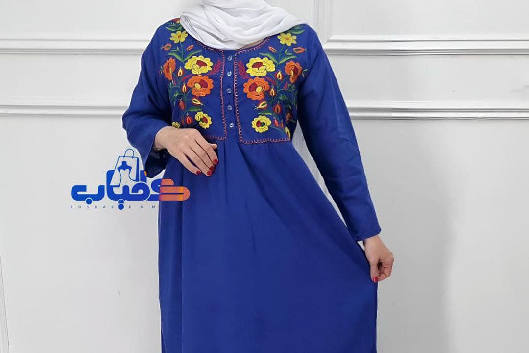 پیراهن ساحلی نخی گلدوزی هندی/کد616 (فروش ویژه روزمادر)