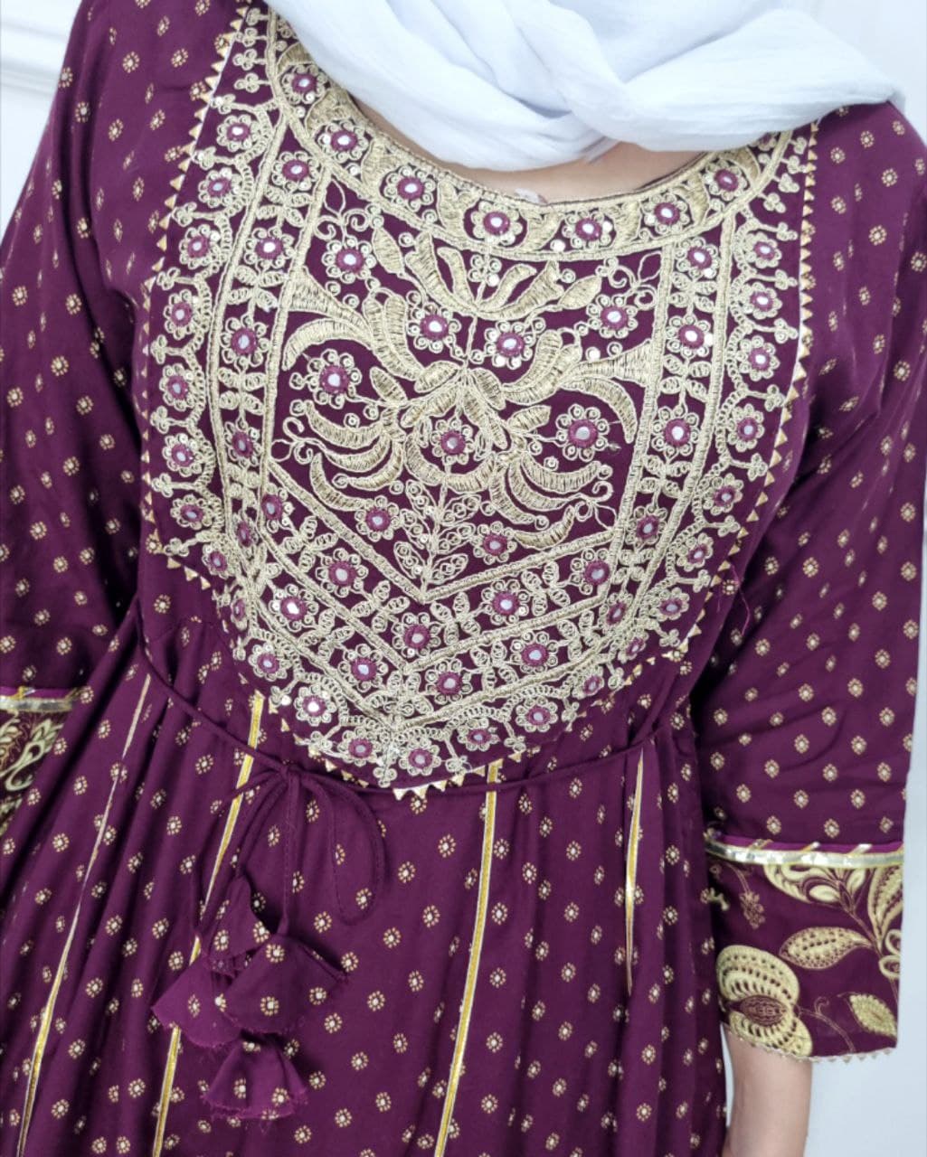 پیراهن ساحلی نخی سوزندوزی کورتای هندی/کد606 — تصویر ۵