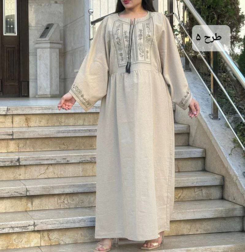 ساحلی مانتویی لینن گلدوزی کیمونو/کد603