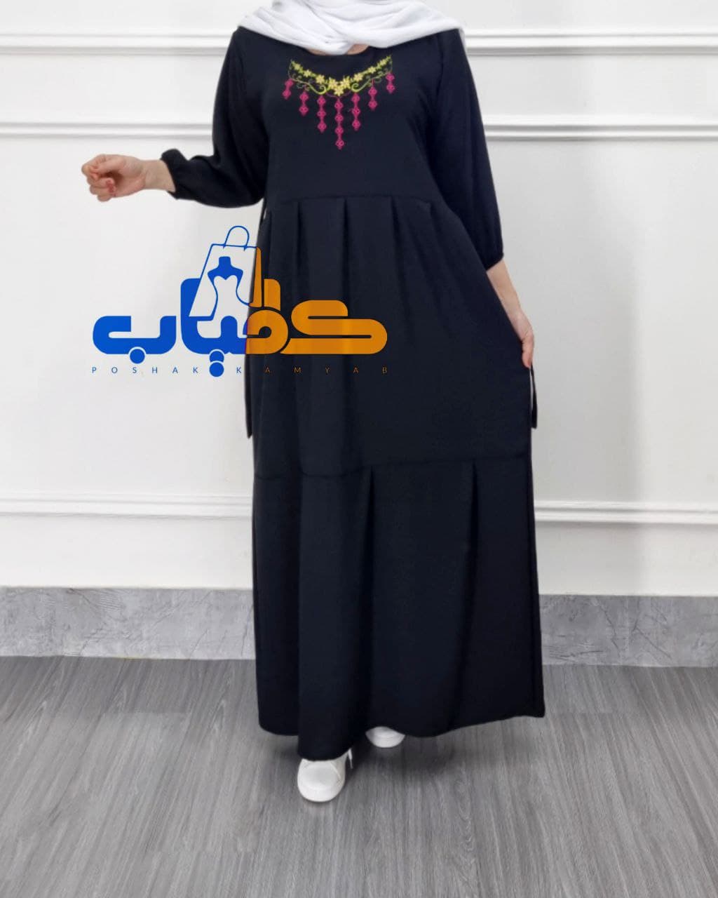 پیراهن ساحلی ابروبادگرم بالا گلدوزی طرح دریا/کد602 — تصویر ۳