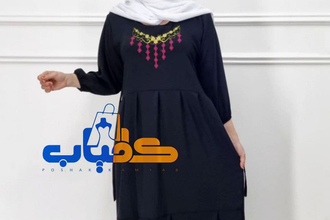 پیراهن ساحلی ابروبادگرم بالا گلدوزی طرح دریا/کد602