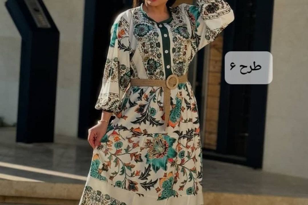 پیراهن ساحلی فلوربوگاتی حاشیه دار/کد10599 (ویژه عید)
