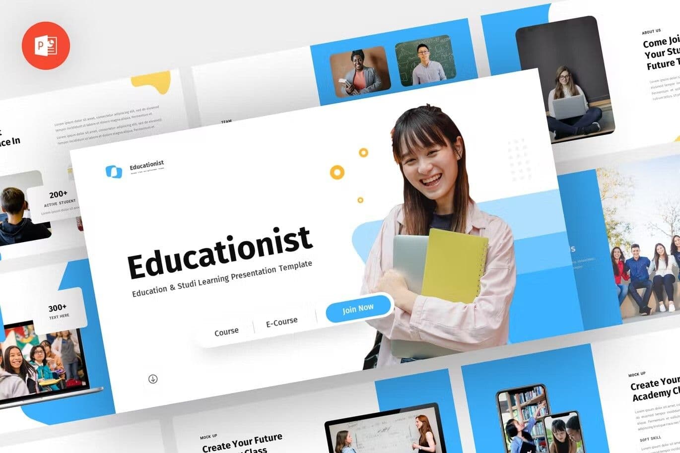 قالب پاورپوینت آموزشی اجیکیشینست با رنگ آبی