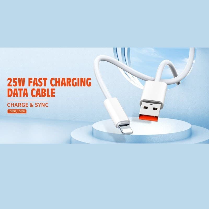 کابل شارژ LDNIO LS891 مدل USB به LIGHTNING طول 1 متر 25 وات — تصویر ۳