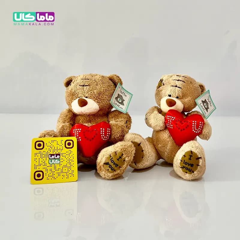 عروسک خرس میتیو کرمی قلب به دست 15 سانتیمتر — تصویر ۵