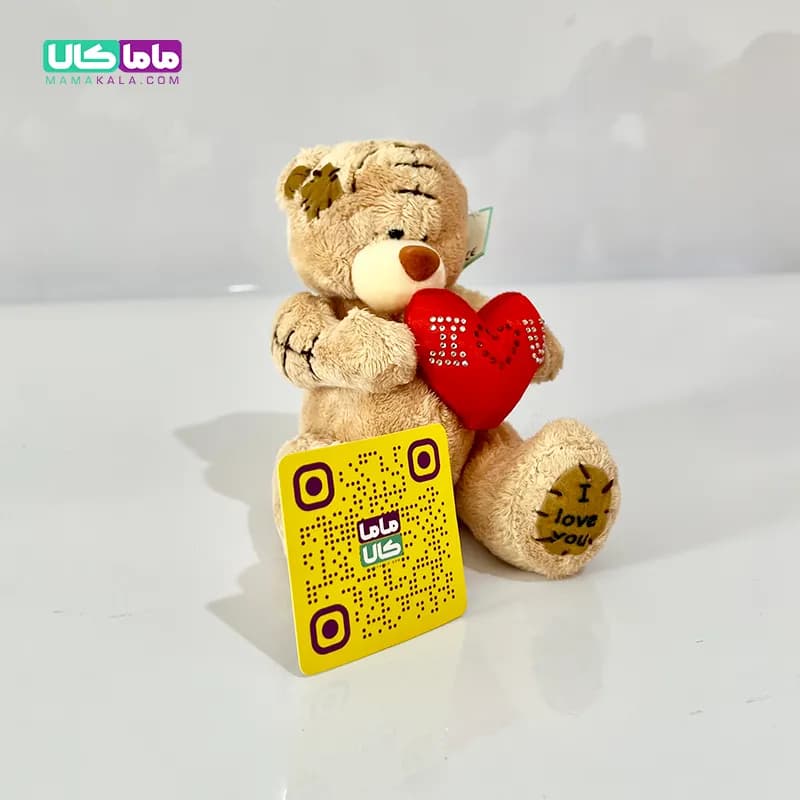 عروسک خرس میتیو کرمی قلب به دست 15 سانتیمتر — تصویر ۲