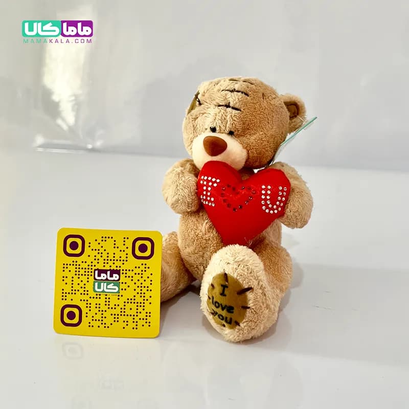 عروسک خرس میتیو کرمی قلب به دست 15 سانتیمتر — تصویر ۳