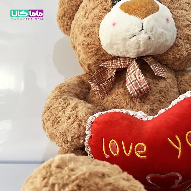 عروسک خرس تدی سایز بزرگ مدل قلب به دست لاو یو 90 سانتیمتر — تصویر ۶