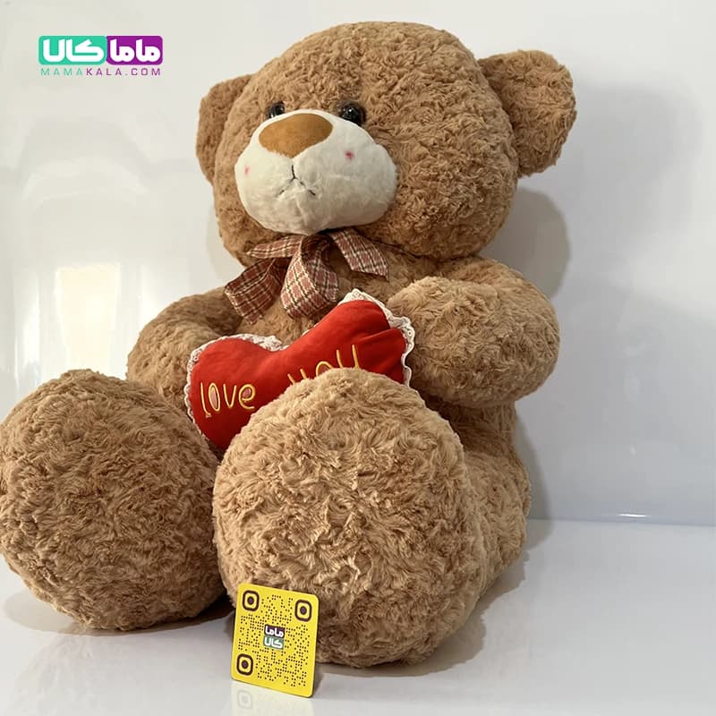 عروسک خرس تدی سایز بزرگ مدل قلب به دست لاو یو 90 سانتیمتر — تصویر ۳