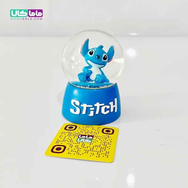 گوی شیشه ای چراغدار بزرگ استیج آبی + برف شادی