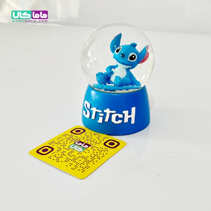 گوی شیشه ای چراغدار بزرگ استیج آبی + برف شادی — تصویر ۲