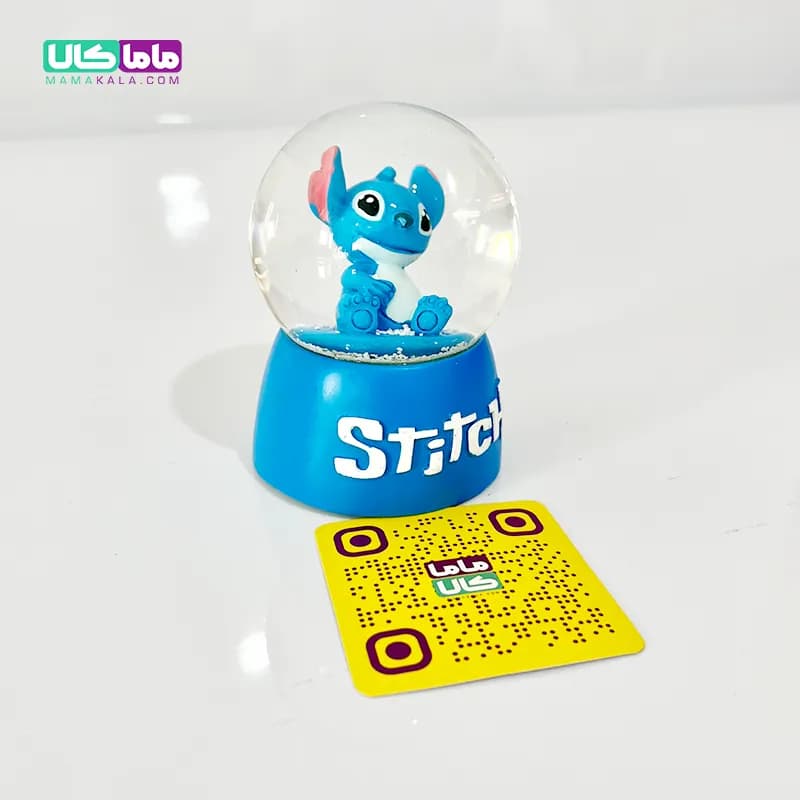 گوی شیشه ای چراغدار بزرگ استیج آبی + برف شادی — تصویر ۳