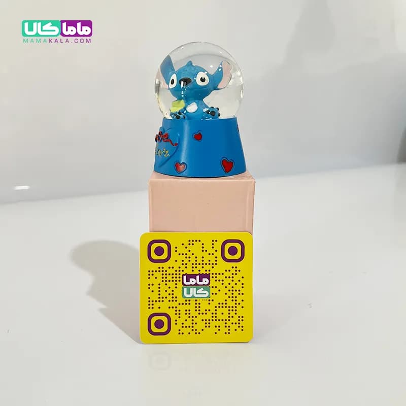 گوی شیشه ای چراغدار کوچک استیج آبی + برف شادی — تصویر ۴