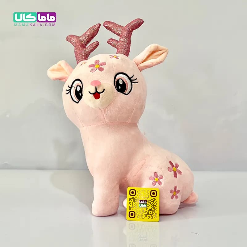 عروسک اورجینال گوزن گلی صورتی 40 سانتیمتری