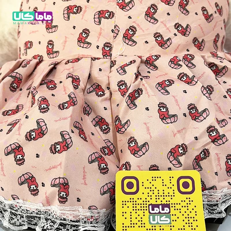 عروسک ملودی سایز بزرگ مدل لباس صورتی گلدار 70 سانتیمتر — تصویر ۸