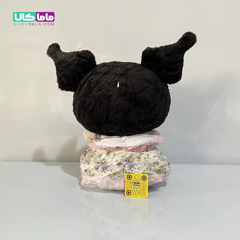 عروسک کرومی مشکی مدل پاپیونی لباس گلدار 45 سانتیمتر — تصویر ۵