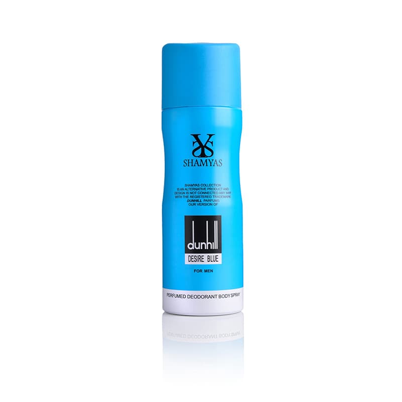 اسپری بدن مردانه شمیاس Shamyas رایحه Desire Blue حجم 200 میل