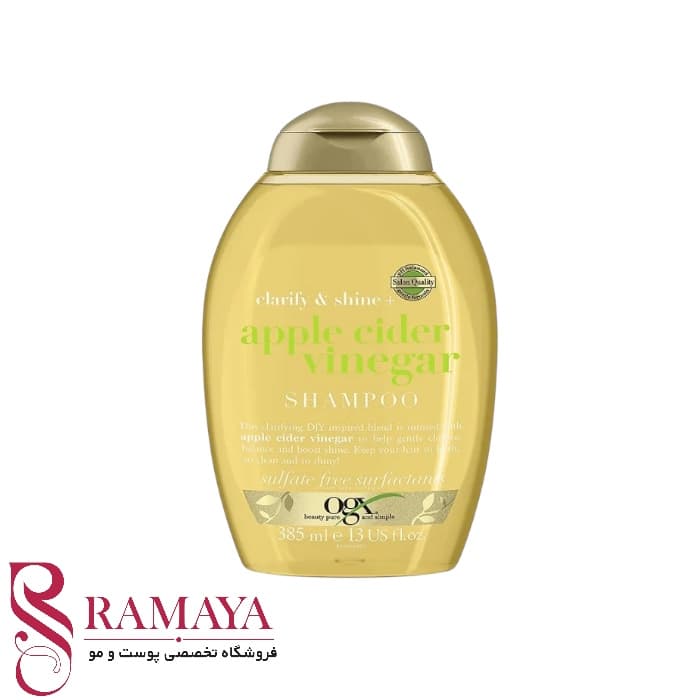 شامپو مو ogx مدل apple cider vinegar حجم ۳۸۵ میلی لیتر