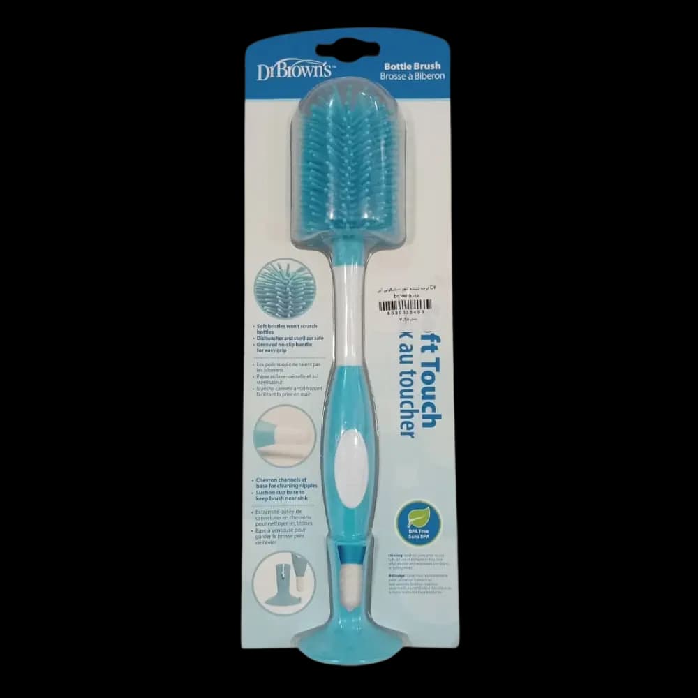 فرچه شیشه‌شور دکتر براون سیلیکونی آبی Dr. Brown’s مدل 055