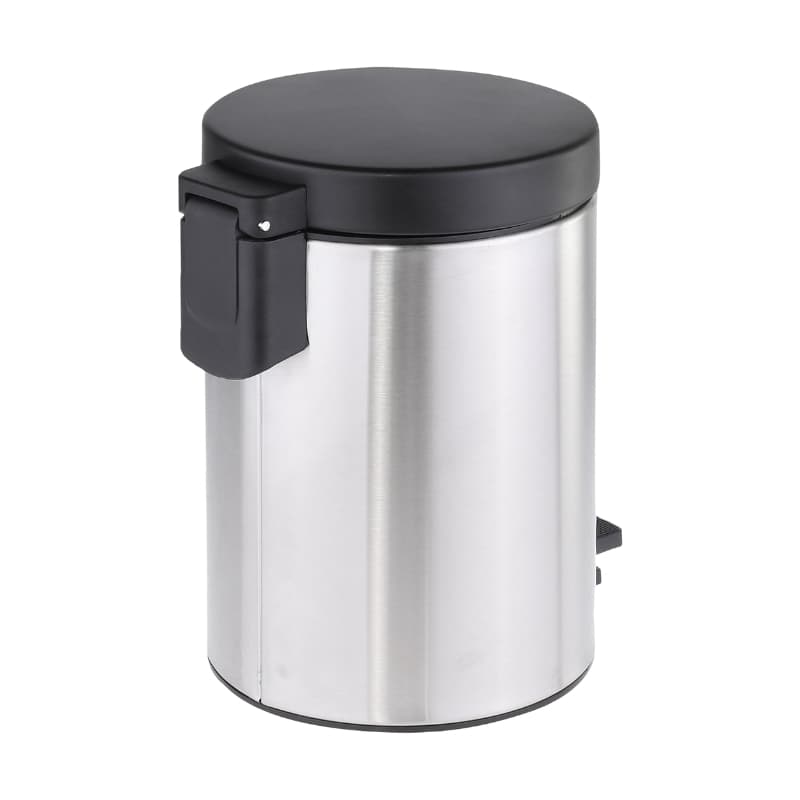 ست سطل زباله و فرچه کوتاه 3 لیتر استیل مشکی درب فلزی بهازکالا کد 16154070 — تصویر ۵