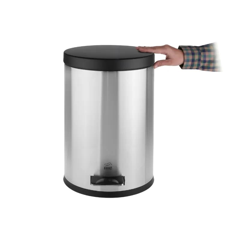 سطل زباله پدالی 14 لیتری سایلنت استیل مشکی بهازکالا کد 16176070 — تصویر ۶