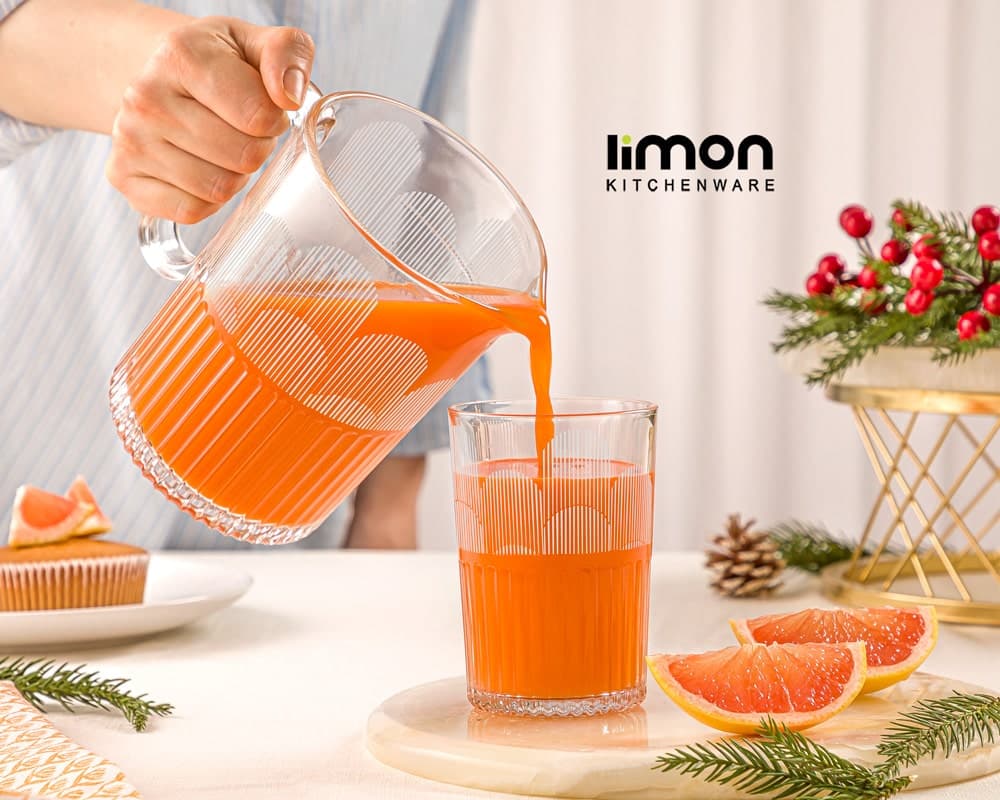ست پارچ و لیوان شیشه ای چاپدار لیمون — تصویر ۲