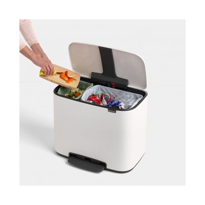 سطل زباله 11+23 لیتر سفید برابانتیا | Brabantia BO PEDAL BIN — تصویر ۳