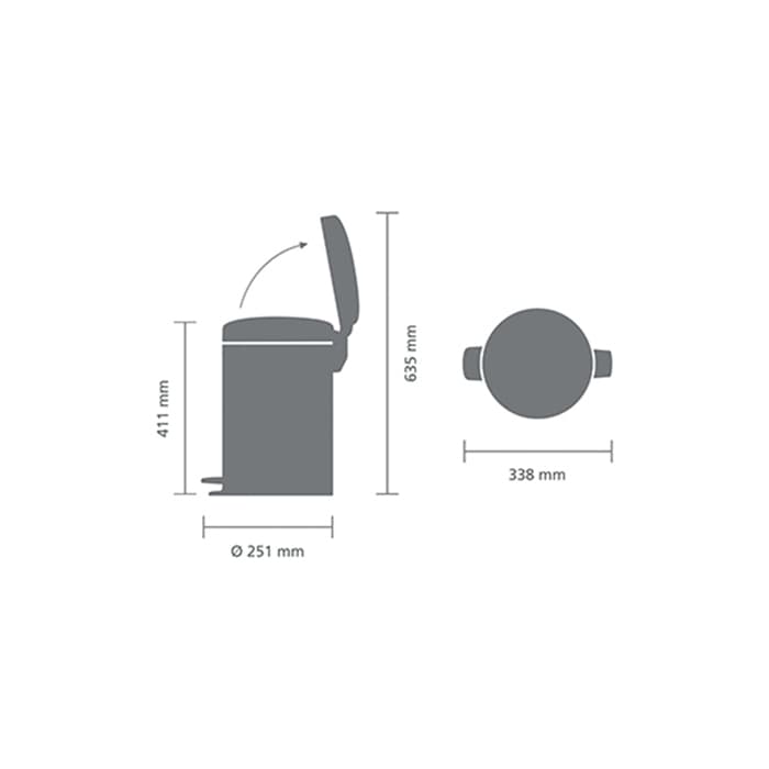 سطل زباله 12 لیتر بژ برابانتیا | Brabantia NEWICON PEDAL BIN — تصویر ۷