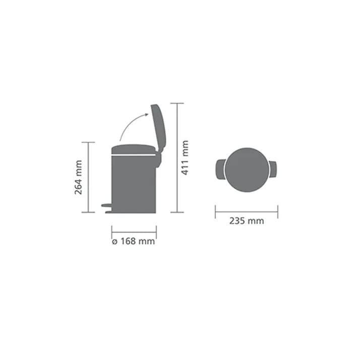 سطل زباله 3 لیتر بژ برابانتیا | Brabantia NEWICON PEDAL BIN — تصویر ۷